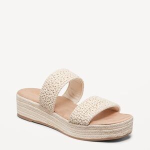NWT OLD Double-Strap Espadrille Sandals Color: Totally Natural SIZE 7
